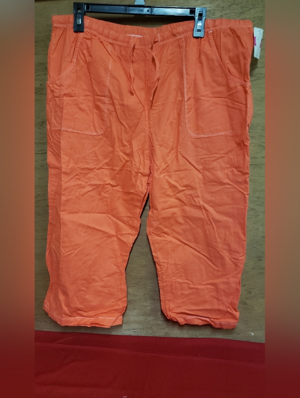 Fresh Produce Orange Drawstring Cropped Pants 14 NWT - Picture 6 of 6